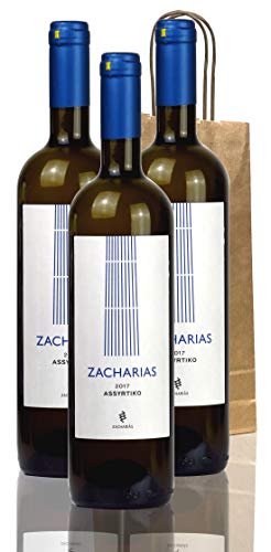 Weisswen trocken Geschenk aus Griechenland | griechischer Wein mit Geschenk Tasche 3x 750ml von Cabernet Sauvignon