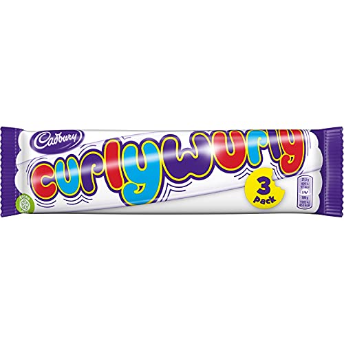 Cadbury's Curly Wurly 3er Multipack – Weicher Karamell-Zopf mit Überzug aus zarter Milchschokolade – Das Original im Multipack (3 x 21,5g) von Cadbury's