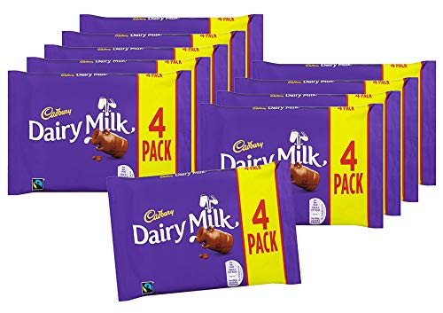 10er SET Cadbury Dairy Milk Vollmilch Schokoriegel 4er Pack (4 x 36 g) / Schokoladen Riegel von Cadbury