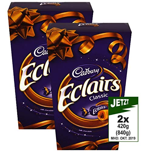 Cadbury Chocolate Eclairs CLASSIC 2x 420g (840g) - Karamels mit Milchschokoladen Center von Cadbury