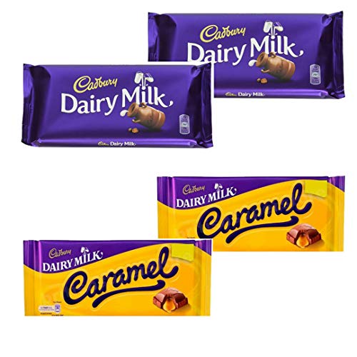 Cadbury Dairy Milk Chocolate Bars (2 x 200 g) and Dairy Milk Caramel Chocolate Bars (2 x 120 g) Bundle von Cadbury
