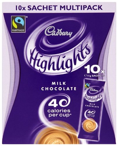 Cadbury Highlights Milchbox für heiße Schokolade, 10 x 11 g, 5 Stück von Cadbury