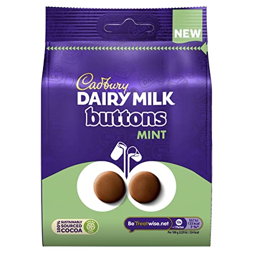 Cadbury Dairy Milk Buttons Mint Schokolade Beutel 95g von Cadbury