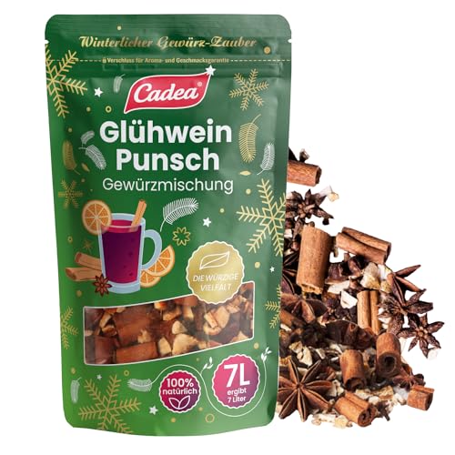 CADEA Glühwein Punsch Gewürzmischung 100g Beutel Wintergetränke - Köstliches Glühweingewürz für Glühpunsch, Apfelpunsch, alkoholfrei von Cadea