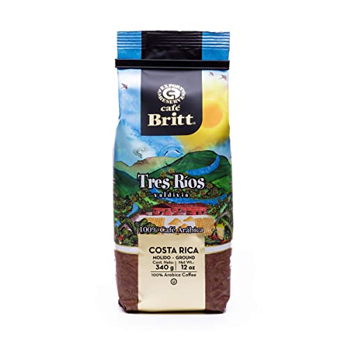 Café Britt® - Costa Rican Tres Rios Valdivia Coffee (12 oz.) (1-Pack) - Ground, Arabica Coffee, Kosher, Gluten Free, 100% Gourmet & Medium Light Roast von Cafe Britt