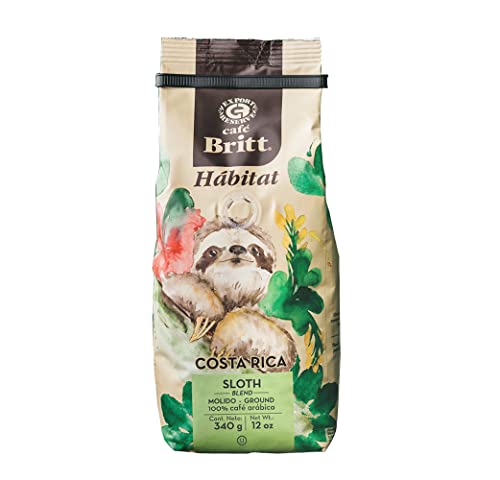 Café Britt | Gourmet Kaffee aus Costa Rica | Habitat Blend - Faultier | 100% Café Arábica | Koscher, Glutenfrei | Gemahlen | 340 g Packung Café Britt | Gourmet Kaffee aus Costa Rica | Habitat Blend - Faultier | 100% Café Arábica | Koscher, Glutenfrei | Gemahlen | 340 g Packung von Cafe Britt