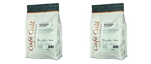 2 X NEU Café Cult Kaffee India Monsooned Malabar in 1 kg Tüte, ganze Bohne = 2 kg 2 X NEU Café Cult Kaffee India Monsooned Malabar in 1 kg Tüte, ganze Bohne = 2 kg von Café Cult