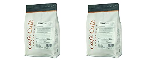 2 X NEU Café Cult Kaffee Zambia AAA in 1 kg Tüte, ganze Bohne = 2 kg von Café Cult