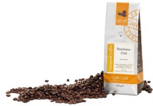 Kaffee "Haselnuss Zimt" in 250 g Tüte, ganze Bohne, aromatisiert von Cafe Cult