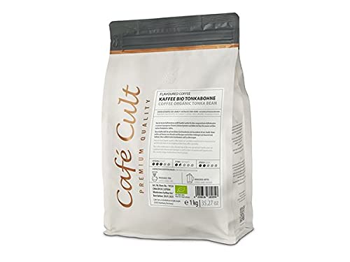 NEU Café Cult Kaffee Bio Tonka Bohne in 1 kg Tüte, ganze Bohne DE-ÖKO-006 aromatisiert von Café Cult