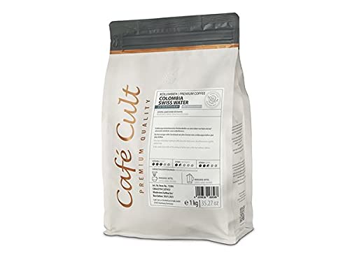NEU Café Cult Kaffee Colombia Swiss Water Process in 1 kg Tüte, ganze Bohne entkoffeiniert von Café Cult