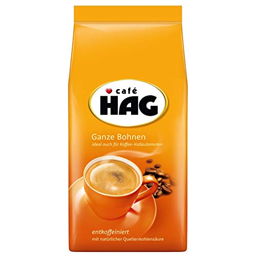 Jacobs Café HAG Klassisch Mild Café Crema, 500g ganze Kaffeebohnen entkoffeiniert, Intensität 4/5, für den professionellen Gebrauch von Café HAG