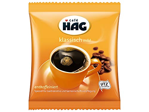 Jacobs Café HAG Klassisch Mild Filterkaffee im Portionsbeutel, entkoffeiniert, Großpackung mit 80 Stück (80x60g=4.800g), koffeinfrei, gemahlener Kaffee, Portion für ganze Kanne Kaffee von Jacobs