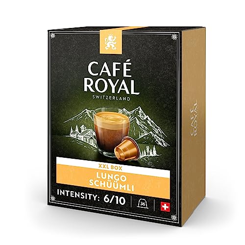 Café Royal Lungo Schüümli 36 Kapseln für Nespresso Kaffee Maschine - 6/10 Intensität - UTZ-zertifiziert Kaffeekapseln aus Aluminium von Café Royal