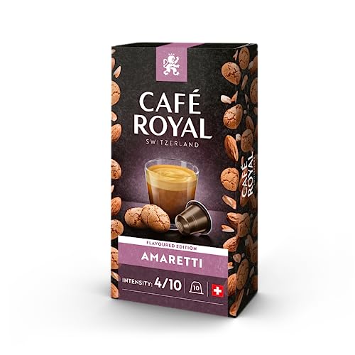 Café Royal Amaretti Flavoured 100 Kapseln für Nespresso Kaffee Maschine - 4/10 Intensität - UTZ-zertifiziert Kaffeekapseln aus Aluminium von Café Royal