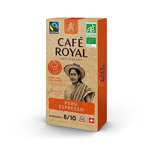 Café Royal Peru Espresso Bio Havelaar 100 Kapseln für Nespresso Kaffee Maschine - 8/10 Intensität - UTZ-zertifiziert Kaffeekapseln aus Aluminium von Café Royal