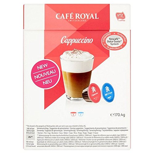 Cafe Royal Cappuccino Dolce Gusto Kompatibel Kaffeepads 8 Pro Packung (Packung mit 2) von Café Royal