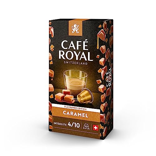 Café Royal Caramel Flavoured 100 Kapseln für Nespresso Kaffee Maschine - 4/10 Intensität - UTZ-zertifiziert Kaffeekapseln aus Aluminium von Café Royal