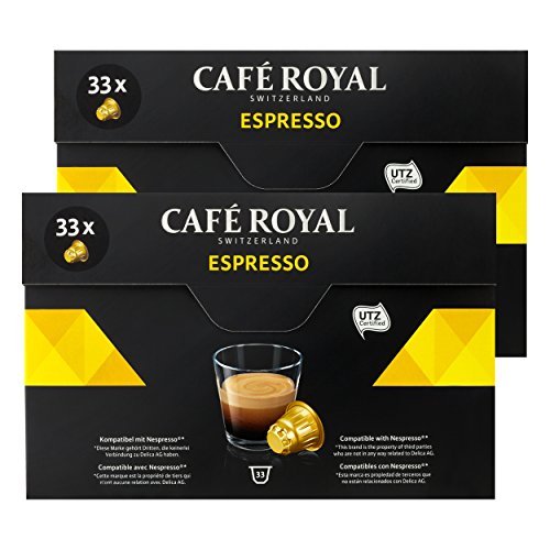 Café Royal Espresso, Kaffee, Röstkaffee, Kaffeekapseln, Nespresso Kompatibel, 66 Kapseln von Café Royal