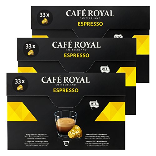 Café Royal Espresso, Kaffee, Röstkaffee, Kaffeekapseln, Nespresso Kompatibel, 99 Kapseln von Café Royal