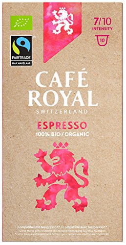 Café Royal Espresso Bio / Organic, 50 Nespresso kompatible Kapseln, 5er Pack (5 x 10 Kaffeekapseln) von Café Royal