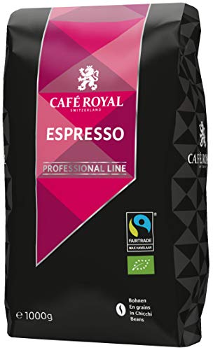 Café Royal Espresso Bio Fairtrade Max Havelaar Professional Line Bohnenkaffee. 1er Pack (1 x 1 kg) von Café Royal