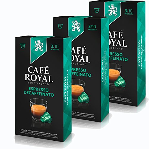 Café Royal Espresso Decaffeinato Kaffee, Röstkaffee, Kaffeekapseln, Nespresso Kompatibel, 30 Kapseln von Café Royal