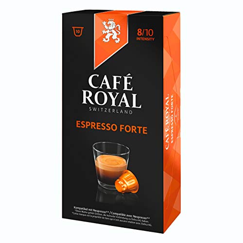 Café Royal Espresso Forte, Kaffee, Röstkaffee, Kaffeekapseln, Nespresso Kompatibel, 100 Kapseln von Café Royal