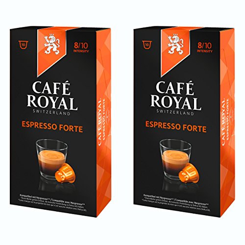 Café Royal Espresso Forte, Kaffee, Röstkaffee, Kaffeekapseln, Nespresso Kompatibel, 20 Kapseln von Café Royal