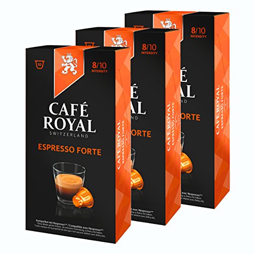 Café Royal Espresso Forte, Kaffee, Röstkaffee, Kaffeekapseln, Nespresso Kompatibel, 30 Kapseln von Café Royal