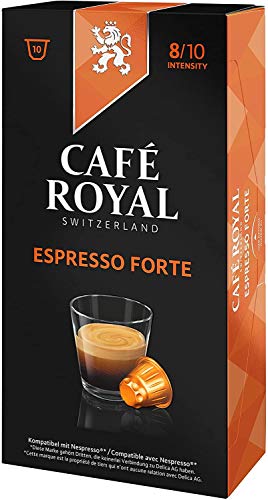 Café Royal Espresso Forte, Kaffee, Röstkaffee, Kaffeekapseln, Nespresso Kompatibel, 10 Kapseln von Café Royal