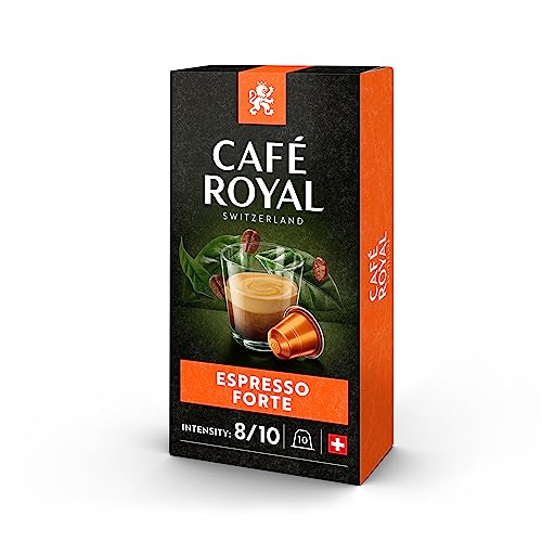 Café Royal Espresso Forte 100 Kapseln für Nespresso Kaffee Maschine - 8/10 Intensität - UTZ-zertifiziert Kaffeekapseln aus Aluminium von Café Royal