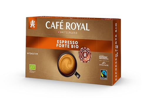 Café Royal Professional Pads, Bio Espresso Forte, 50 Nespresso (R) Professional kompatible Pads für Office und Gastronomie, Bio und Fairtrade zertifiziert, Intensität 9 von Café Royal