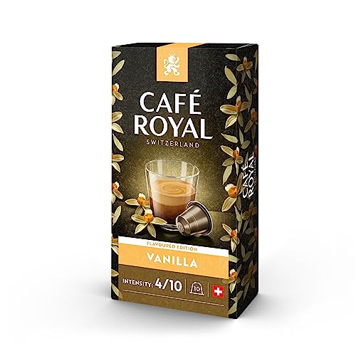 Café Royal Vanilla Flavoured 100 Kapseln für Nespresso Kaffee Maschine - 4/10 Intensität - UTZ-zertifiziert Kaffeekapseln aus Aluminium (10er Pack) von Café Royal