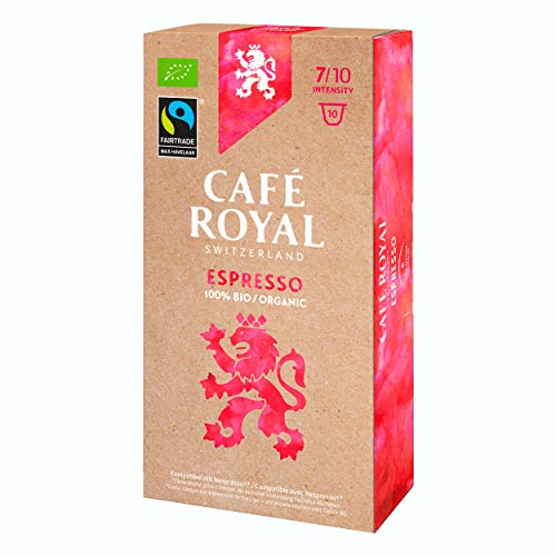 Café Royal Fair & Organic Espresso Bio, Kaffee, Röstkaffee, Kaffeekapseln, Nespresso Kompatibel, 100 Kapseln von Café Royal