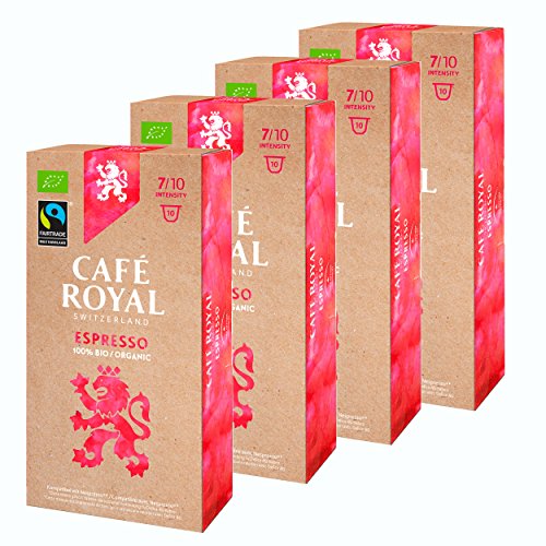 Café Royal Fair & Organic Espresso Bio, Kaffee, Röstkaffee, Kaffeekapseln, Nespresso Kompatibel, 40 Kapseln von Café Royal