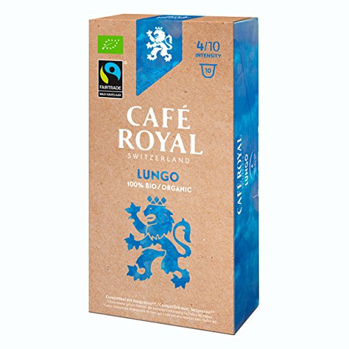 Café Royal Fair & Organic Lungo Bio, Kaffee, Röstkaffee, Kaffeekapseln, Nespresso Kompatibel, 10 Kapseln von Café Royal