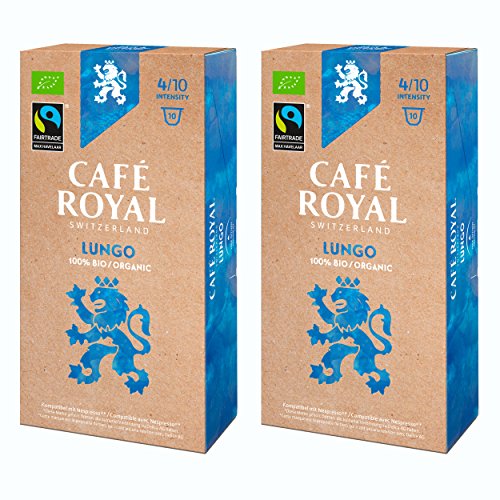 Café Royal Fair & Organic Lungo Bio, Kaffee, Röstkaffee, Kaffeekapseln, Nespresso Kompatibel, 20 Kapseln von Café Royal