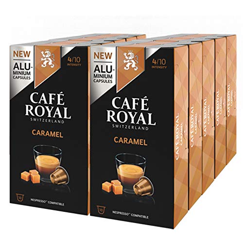 Café Royal Flavoured Caramel, Kaffee, Röstkaffee, Kaffeekapseln, Nespresso Kompatibel, 100 Kapseln von Café Royal