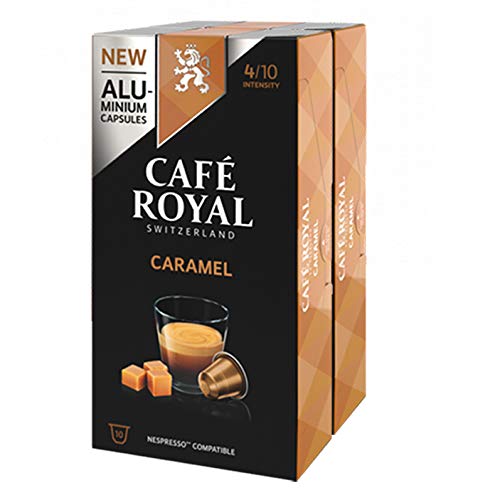Café Royal Flavoured Caramel, Kaffee, Röstkaffee, Kaffeekapseln, Nespresso Kompatibel, 20 Kapseln von Café Royal