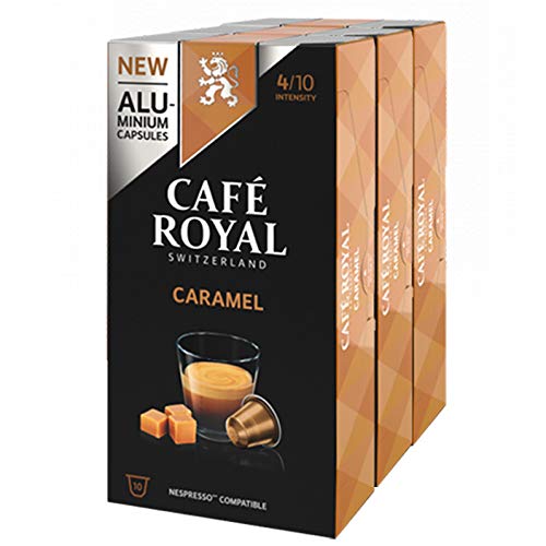Café Royal Flavoured Caramel, Kaffee, Röstkaffee, Kaffeekapseln, Nespresso Kompatibel, 30 Kapseln von Café Royal