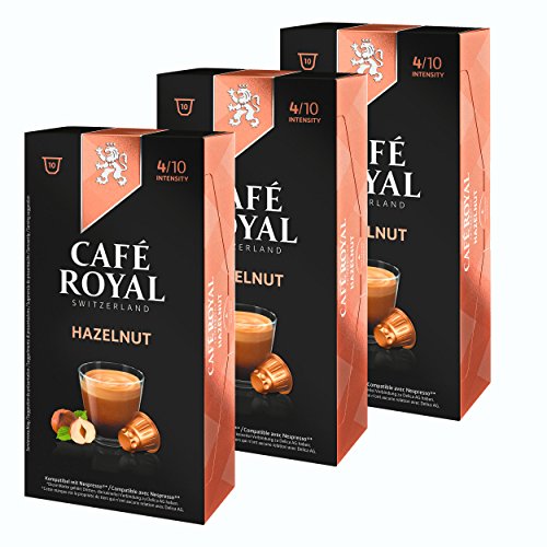 Café Royal Flavoured Hazelnut, Kaffee, Röstkaffee, Kaffeekapseln, Nespresso Kompatibel, 30 Kapseln von Café Royal