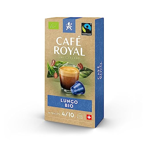 Café Royal Lungo Bio Fair & Organic Edition 100 Nespresso kompatible Kapseln (aus Aluminium, Intensität 4/10), 10er Pack (10 x 50 g) von Café Royal