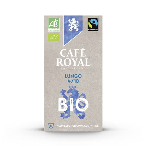Café Royal Lungo Bio Fair & Organic Edition 50 Nespresso kompatible Kapseln (aus Aluminium, Intensität 4/10) (1x 10 Kaffeekapseln) von Café Royal