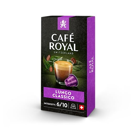 Café Royal Lungo Classico 100 Kapseln für Nespresso Kaffee Maschine - 6/10 Intensität - UTZ-zertifiziert Kaffeekapseln aus Aluminium von Café Royal