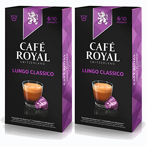 Café Royal Lungo Classico Kaffee, Röstkaffee, Kaffeekapseln, Nespresso Kompatibel, 20 Kapseln von Café Royal