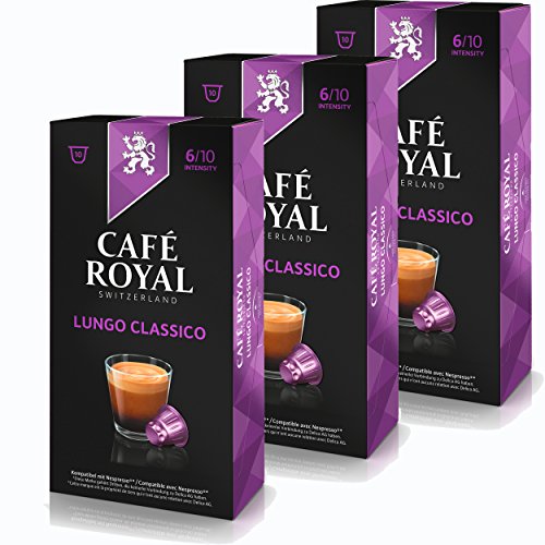 Café Royal Lungo Classico Kaffee, Röstkaffee, Kaffeekapseln, Nespresso Kompatibel, 30 Kapseln von Café Royal