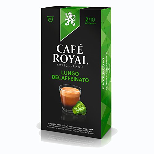 Café Royal Lungo Decaffeinato Kaffee, Röstkaffee, Kaffeekapseln, Nespresso Kompatibel, 10 Kapseln von Café Royal