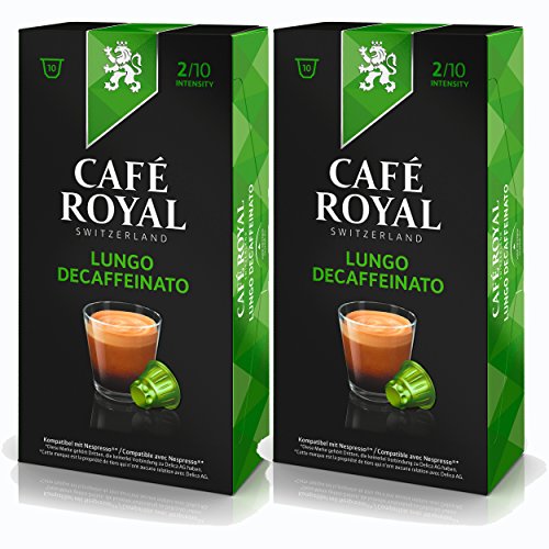 Café Royal Lungo Decaffeinato Kaffee, Röstkaffee, Kaffeekapseln, Nespresso Kompatibel, 20 Kapseln von Café Royal