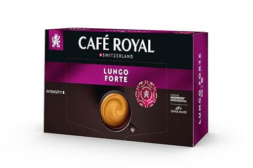 Café Royal Professional Pads, Lungo Forte, 50 Nespresso (R) Professional kompatible Pads für Office und Gastronomie, Rainforest Alliance zertifiziert, 100 Prozent Arabica Kaffee, Intensität 8 von Café Royal